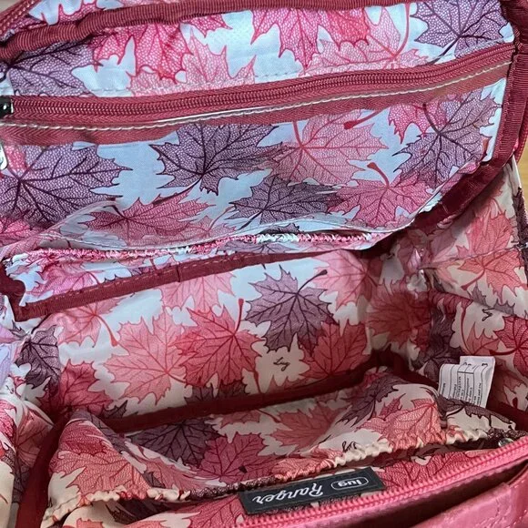 LUG Ranger Crossbody and Matching Wallet Rosewood and Maple Cream Inside - Picture 14 of 16